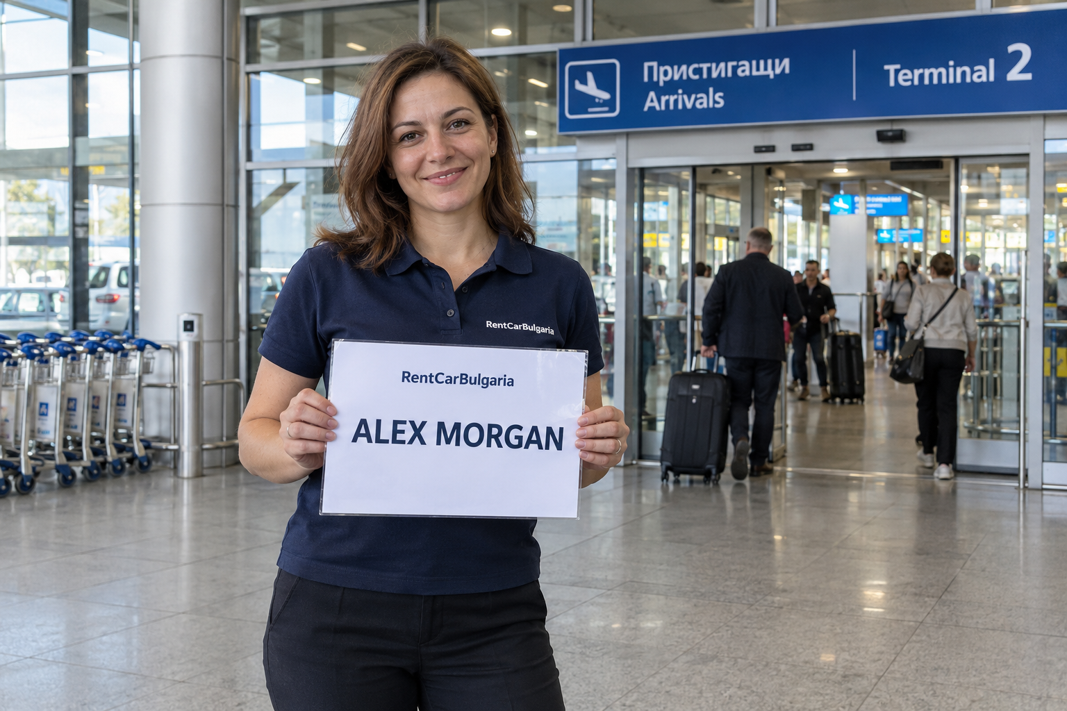 Our staff meets you at the arrivals exit